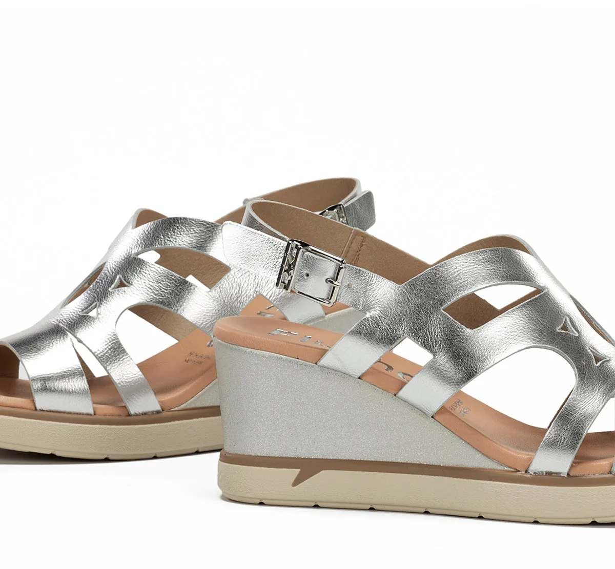 Fluchos Smash F1974 sandali donna argento zeppa