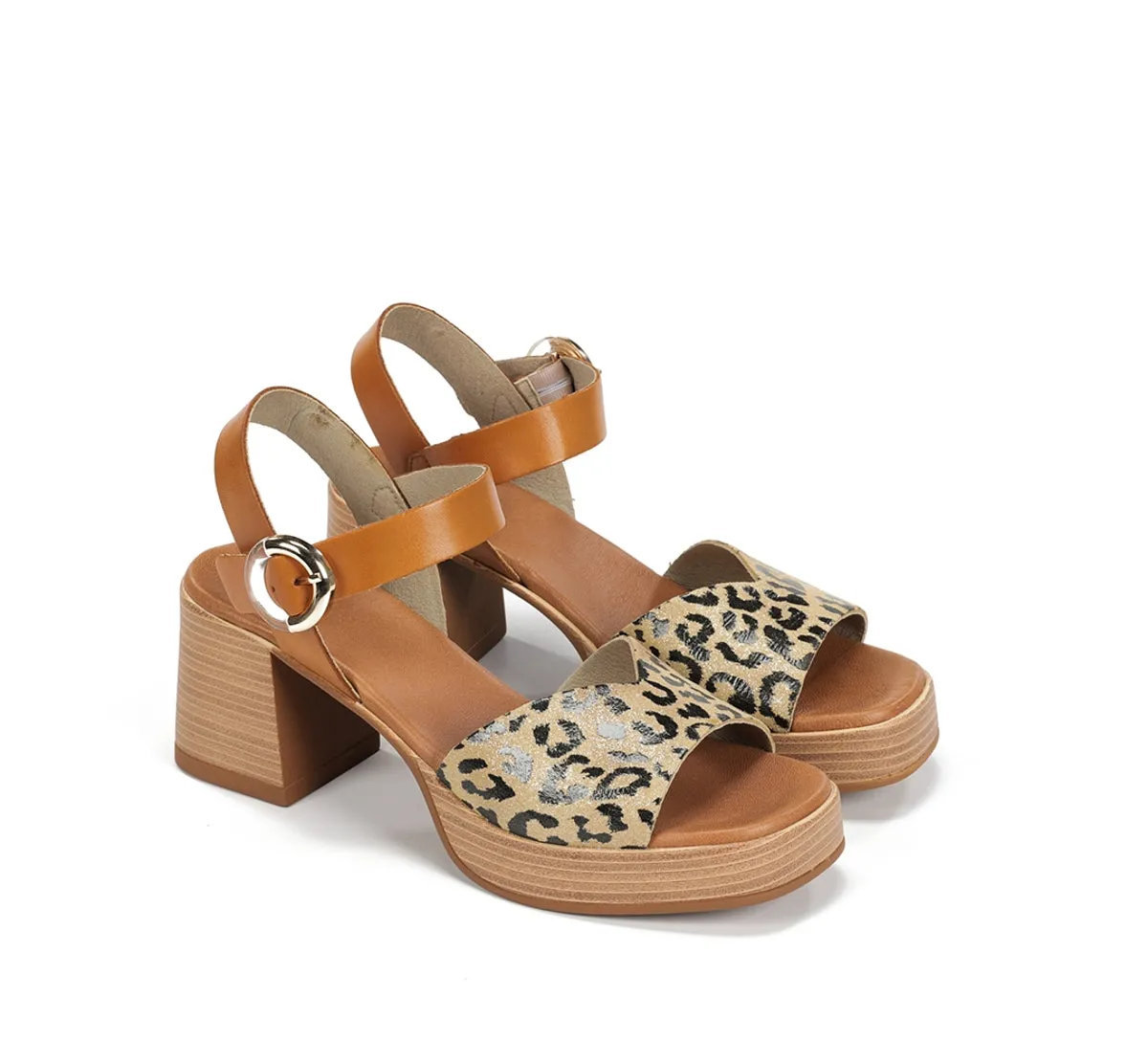 Fluchos Diamond D9287 Sandali Donna Taupe Tacco Largo