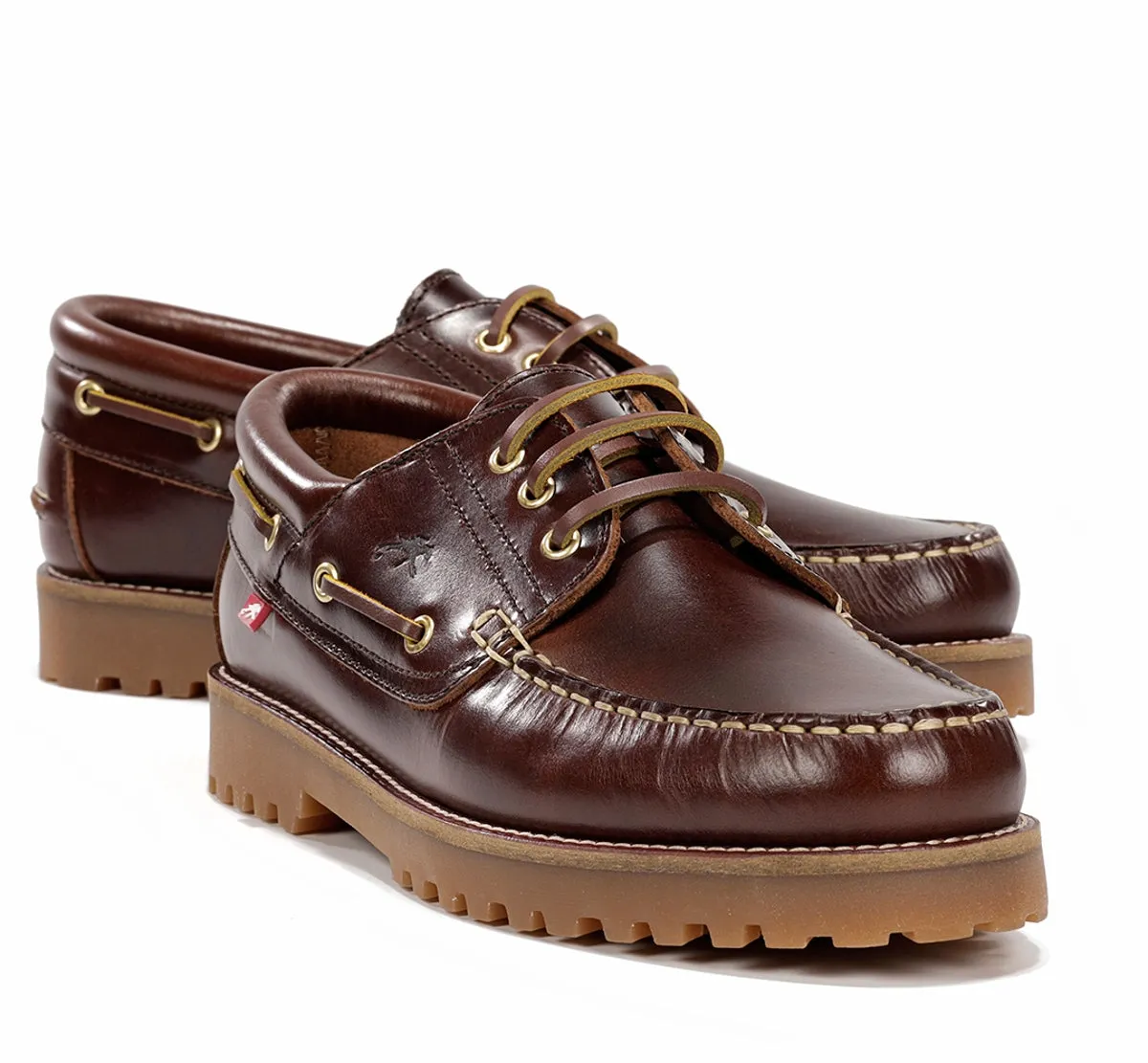 Fluchos Scott F0054 scarpe barca uomo marroni gomma