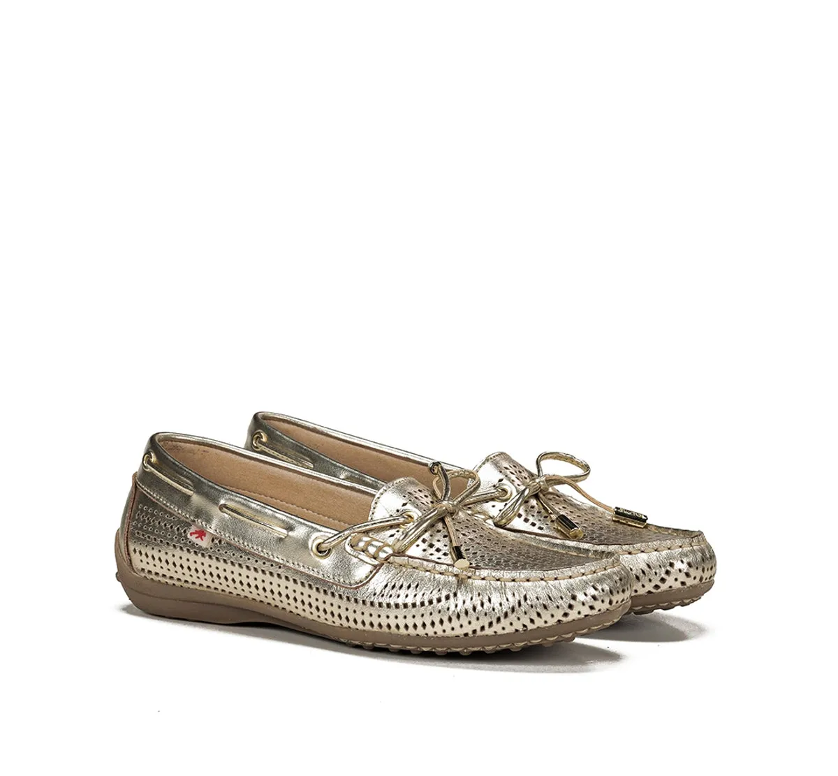 Fluchos Bruni F1428 mocassini donna oro pelle