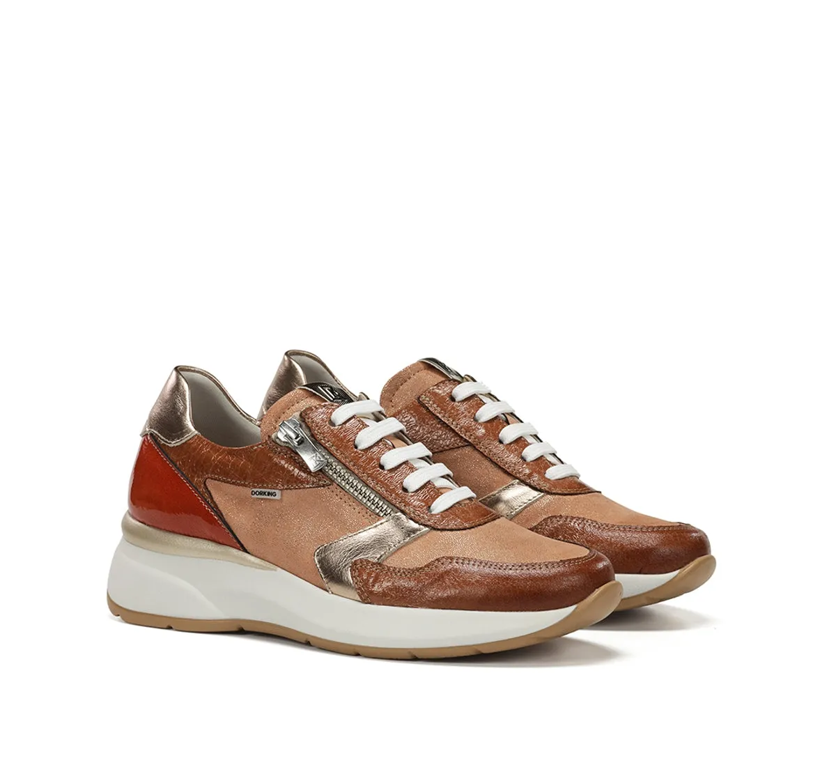 Dorking Flix D9673 sneakers donna marroni zeppa