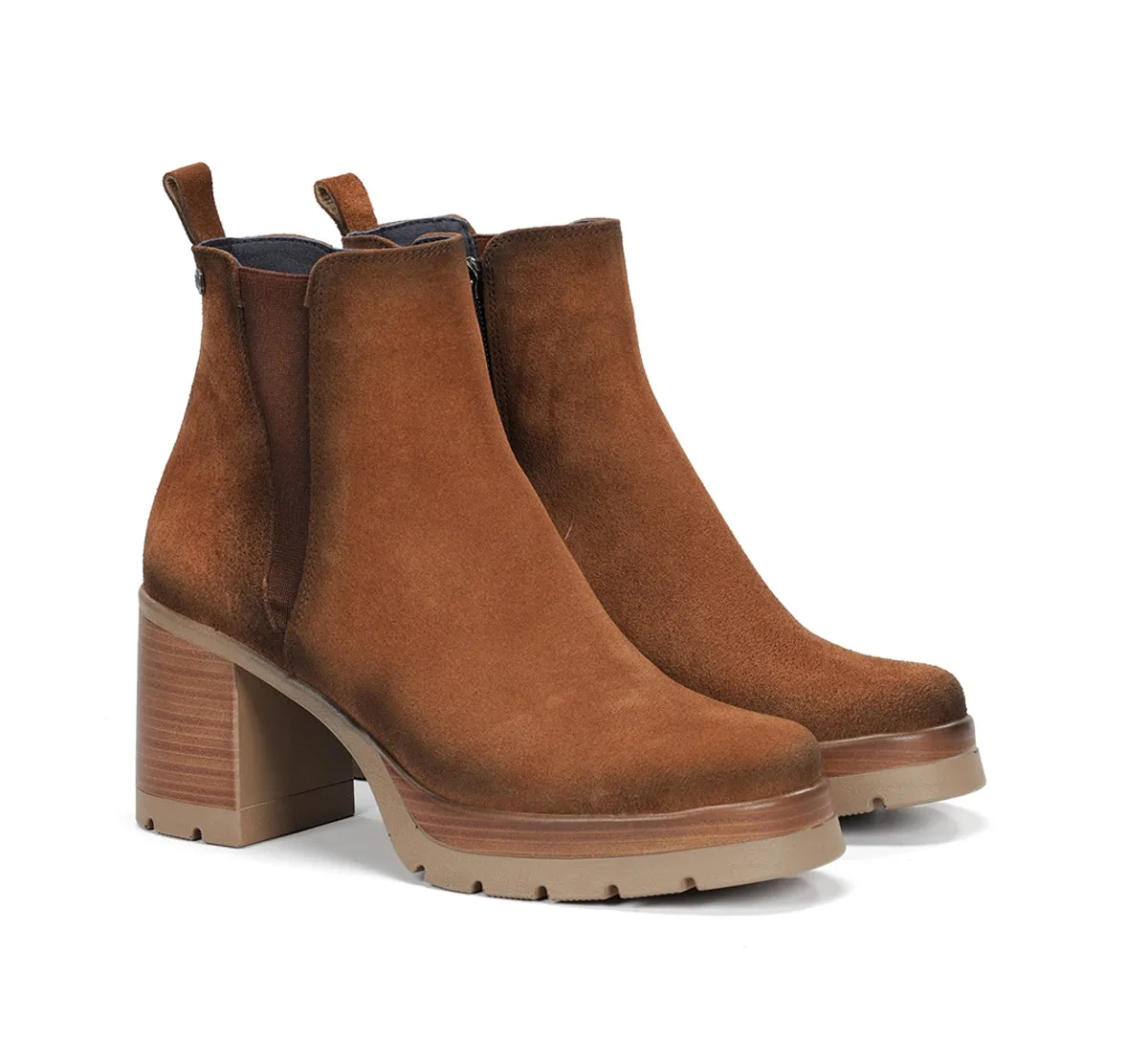 Fluchos Safe D9414 tronchetti donna marrone tacco