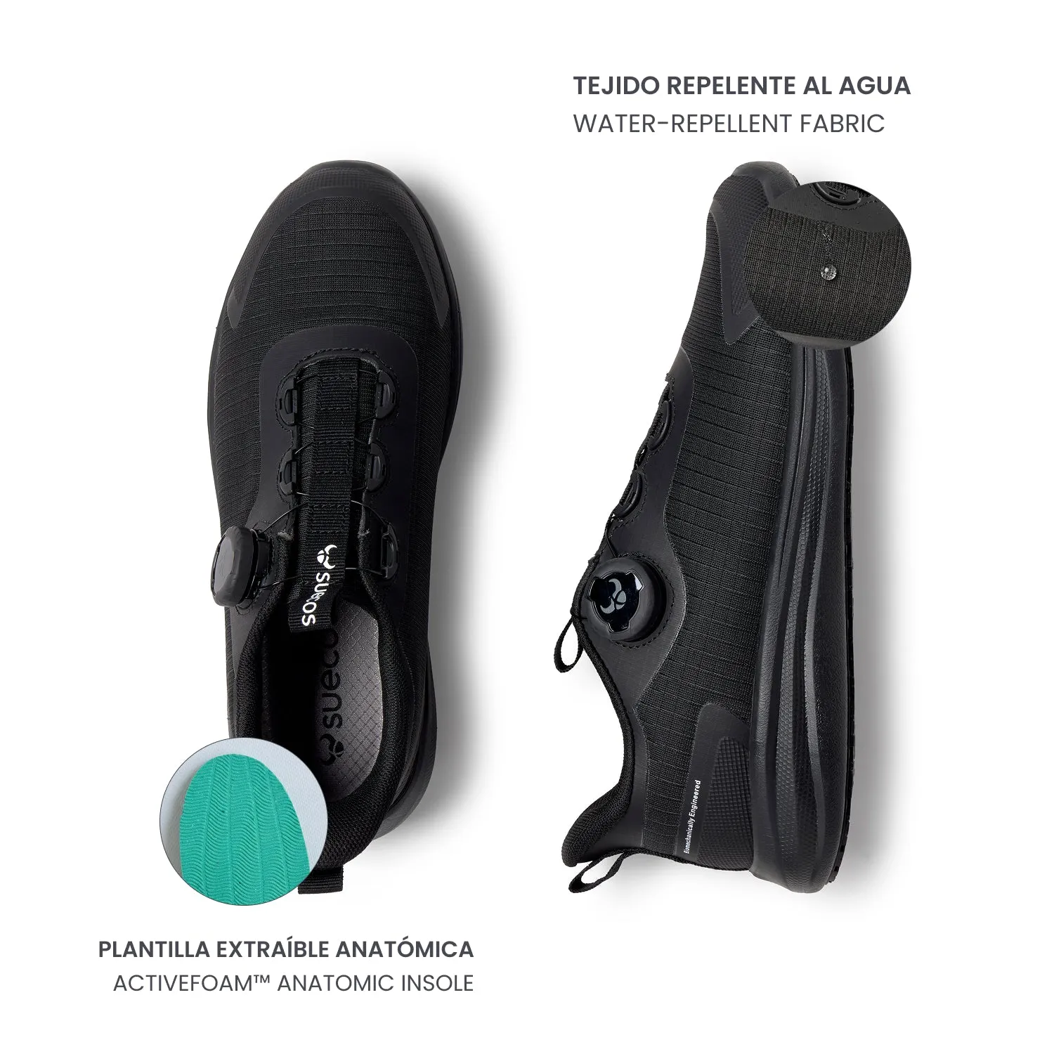 Suecos Hast Black scarpe unisex nere idrorepellenti