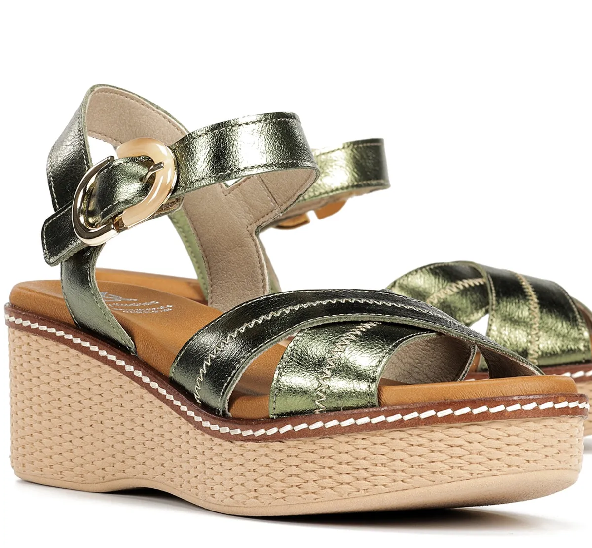 Fluchos Nido D9640 sandali donna verde zeppa leggera