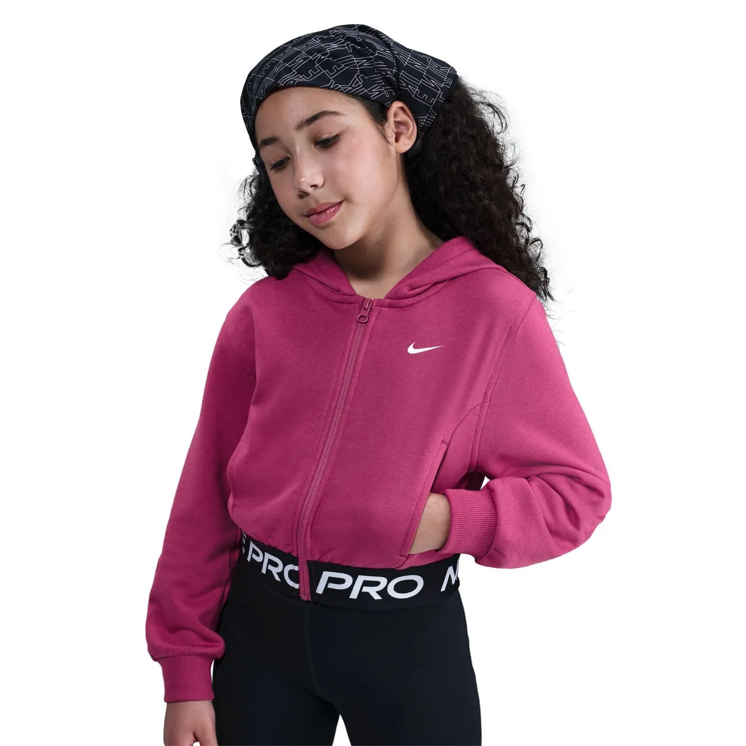 Nike Pro Fleece felpa bambina 8-9 anni blu