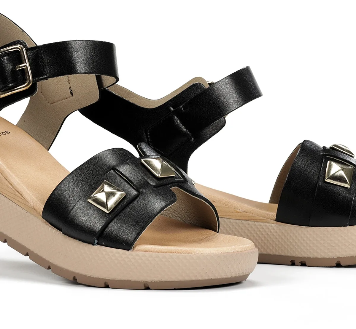 Fluchos Ever D9497 sandali donna neri fibbia