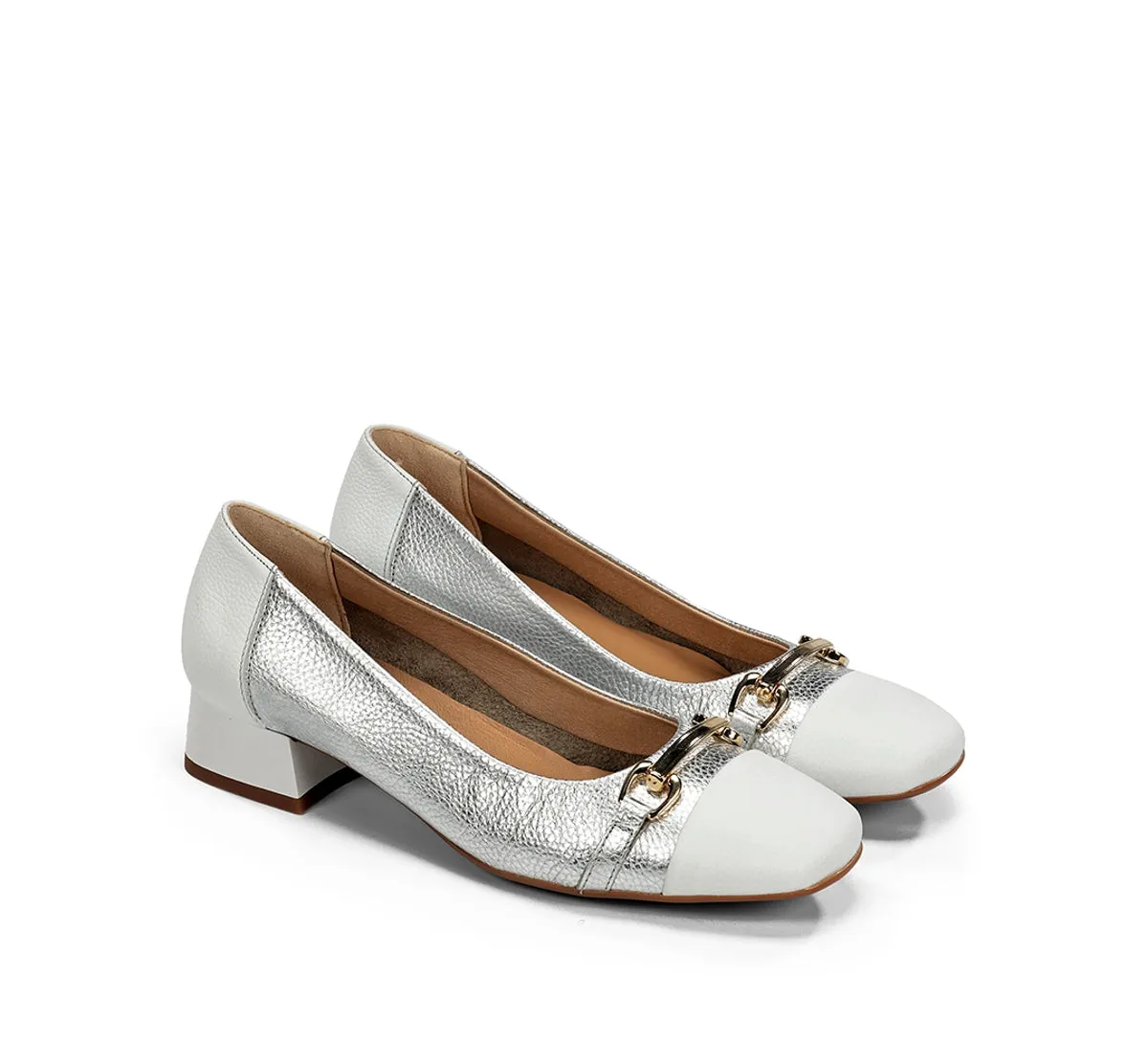 Fluchos Gia D9304 mocassini argento donna tacco
