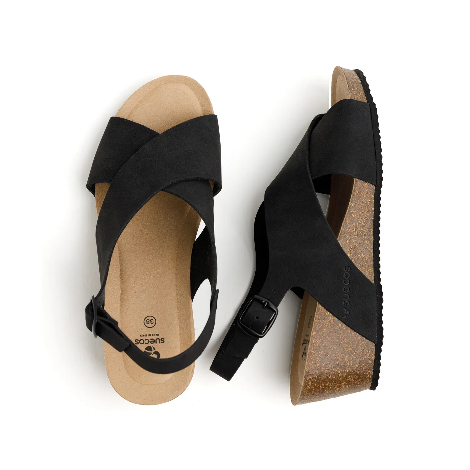Suecos Ros sandali neri tacco donna
