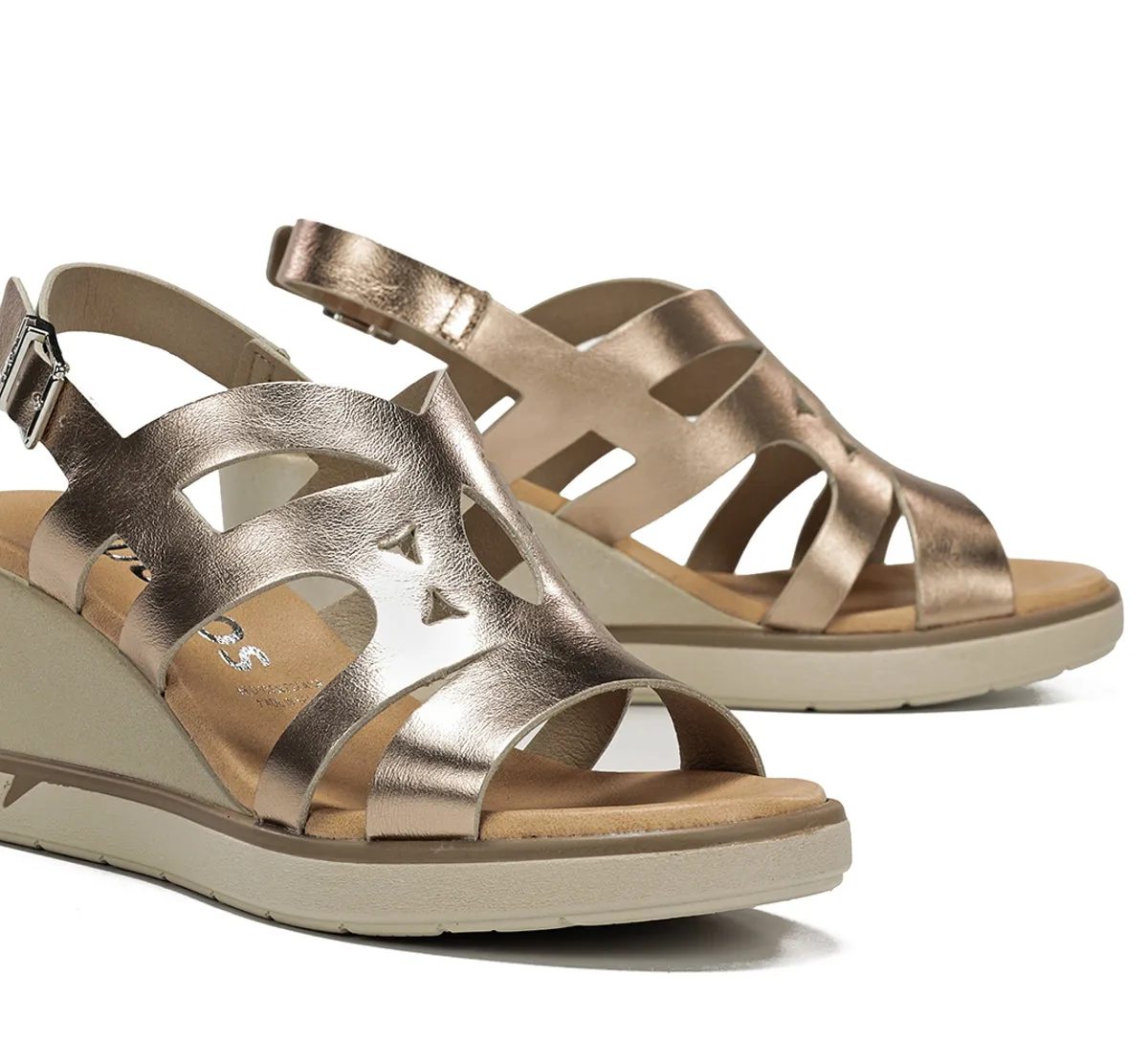 Fluchos Smash F1974 sandali donna zeppa oro