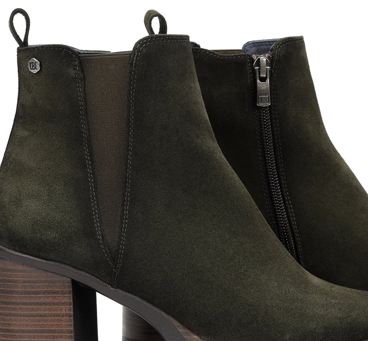 Fluchos Safe D9414 stivaletti donna verde tacco legno