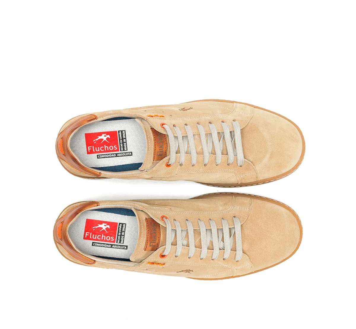 Fluchos Leo F1727 Sneakers Uomo Taupe Suola Caramello