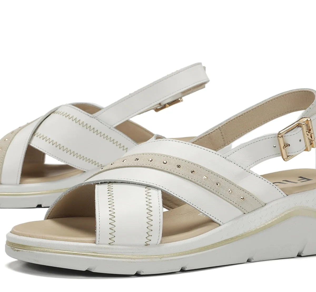 Fluchos Fire F2428 sandali donna bianchi zeppa