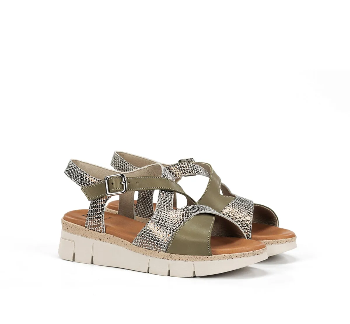Fluchos Klau D9485 sandali donna verdi leggeri