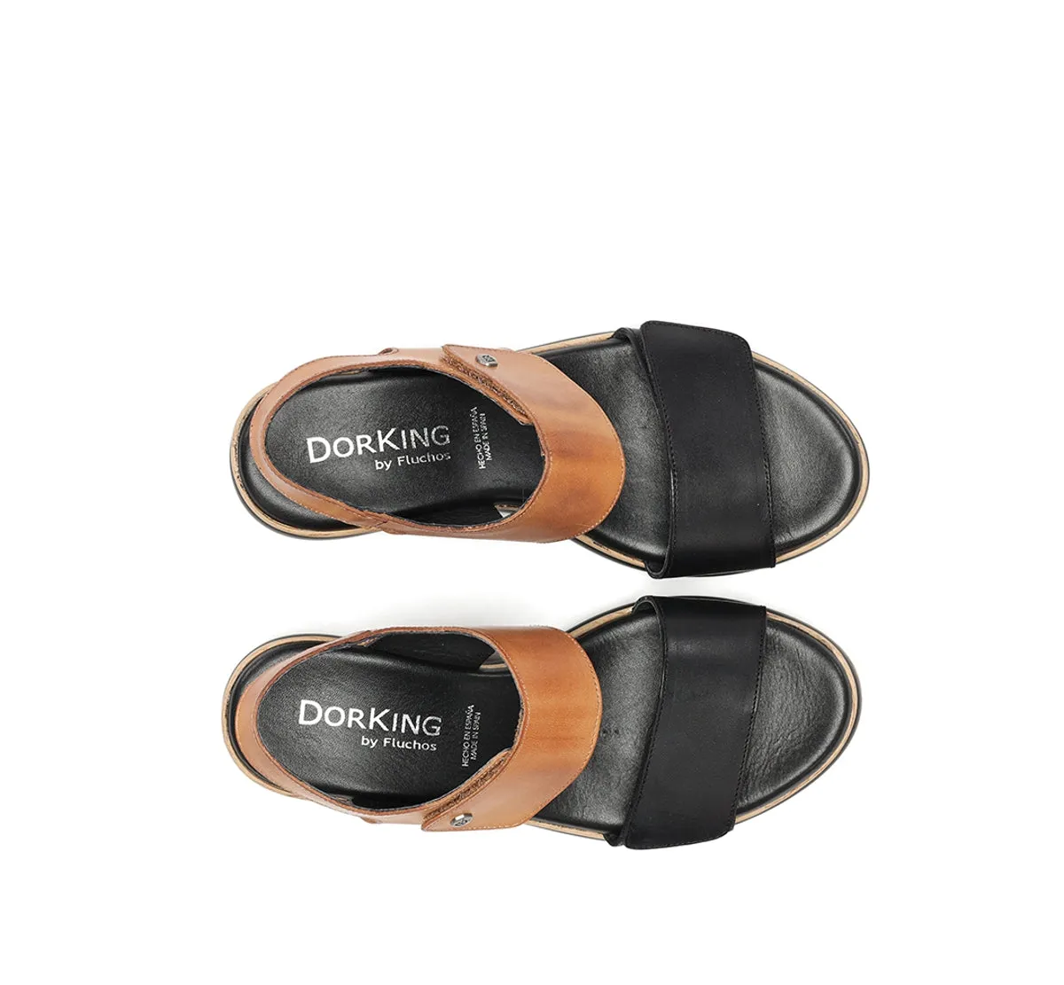 Fluchos Prince D9643 sandali donna neri zeppa