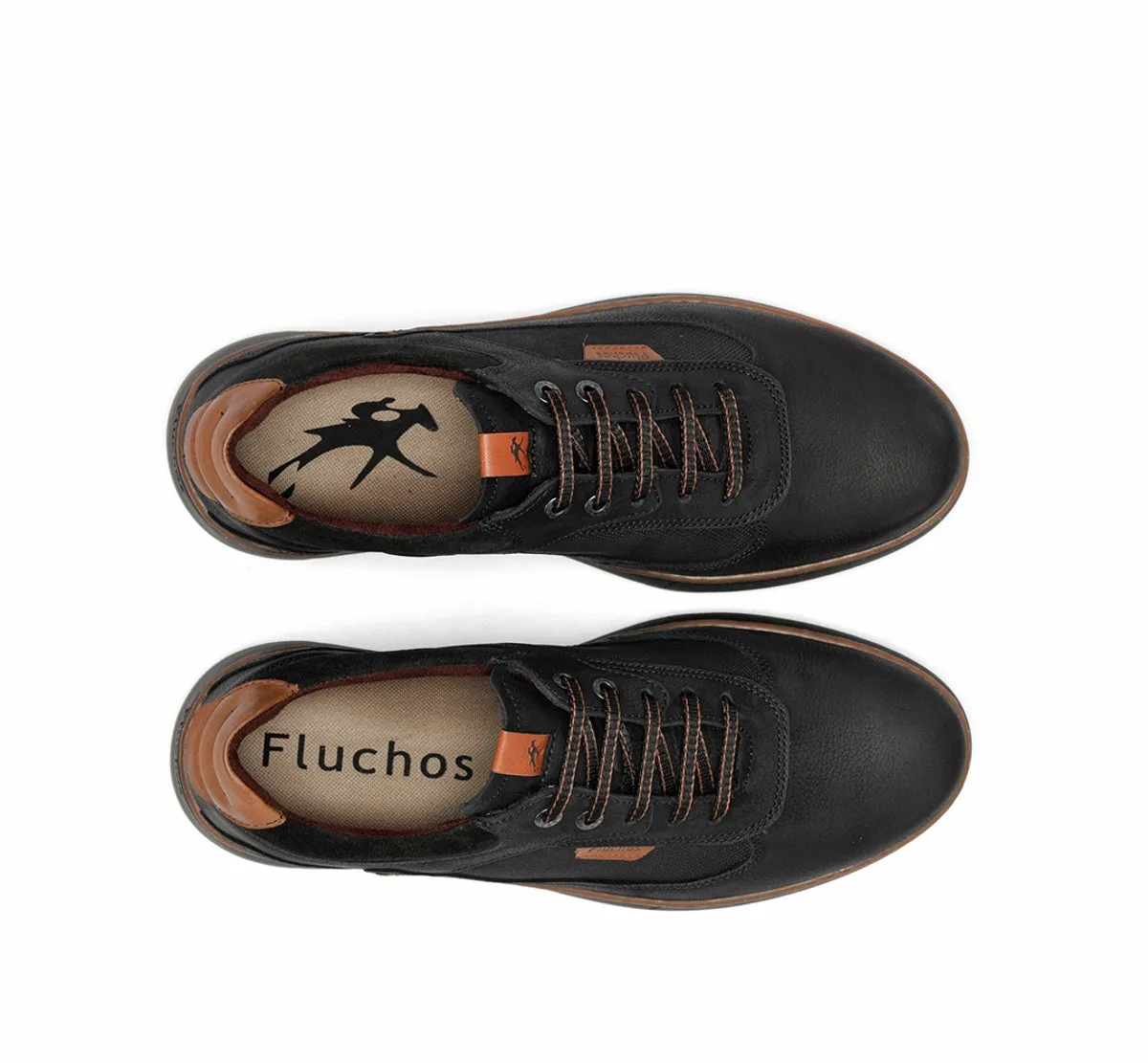 Fluchos Jeff F2277 scarpe nere uomo eleganti casual