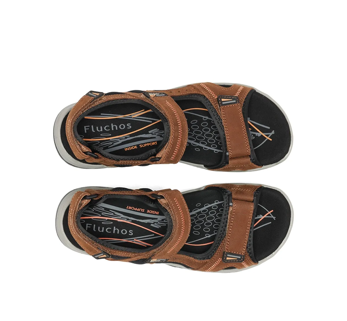 Fluchos Missouri F2411 sandali uomo marroni regolabili
