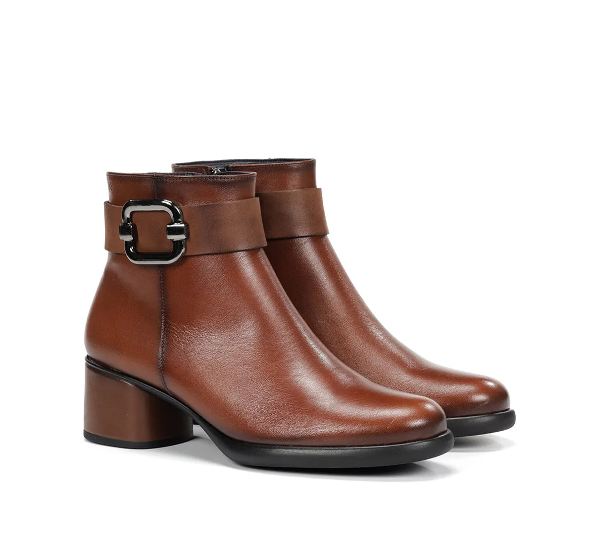 Fluchos Macy D9369 tronchetti donna marroni tacco