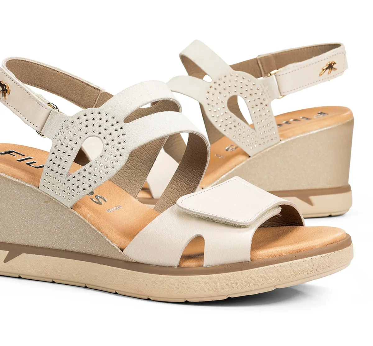 Fluchos Smash F2169 sandali zeppa taupe donna