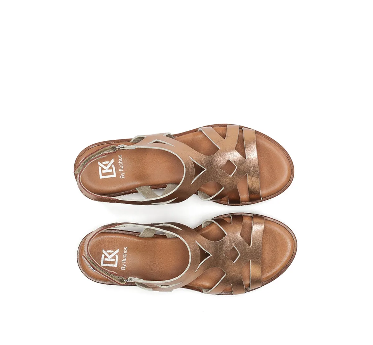 Fluchos Nido D9451 sandali donna marrone con zeppa leggera