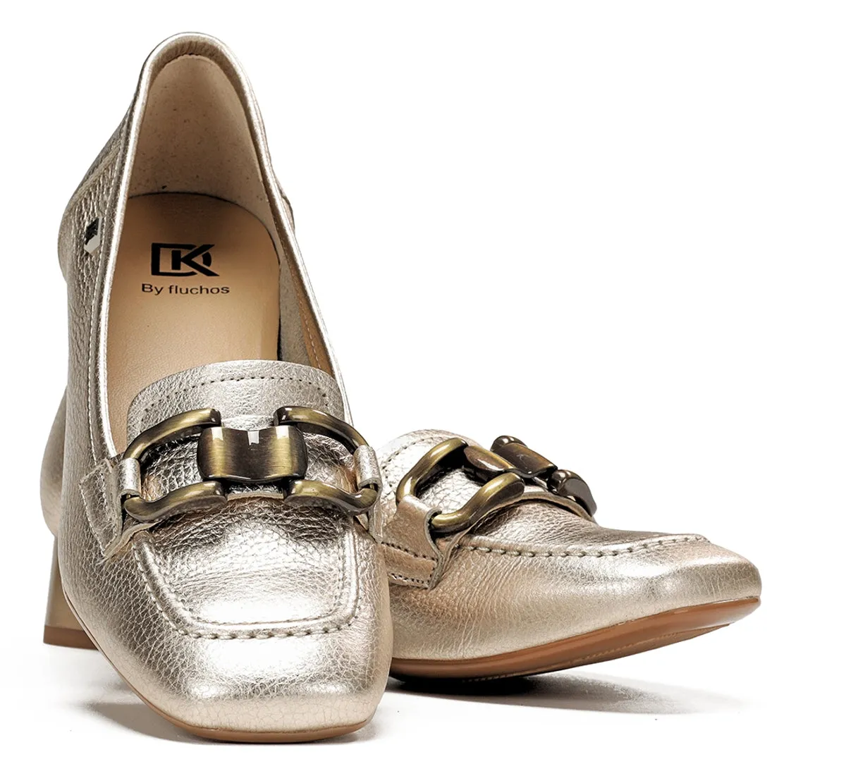 Dorking by Fluchos Gia D9303 mocassini donna oro tacco