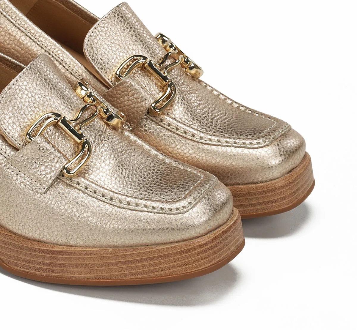 Fluchos Cristel D9438 Mocassino Dorato Zeppa