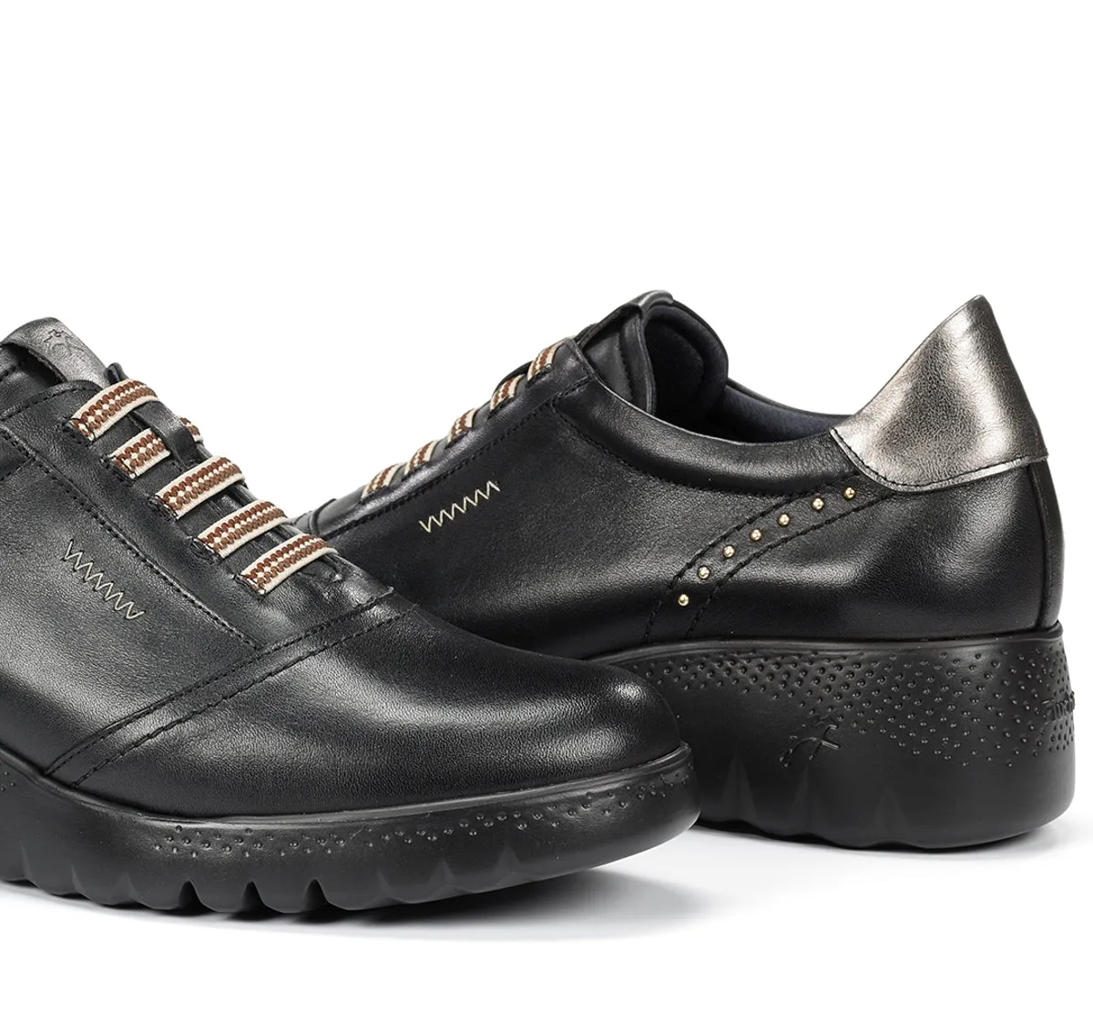 Fluchos Live F2096 Sneaker Donna Nero con Zeppa
