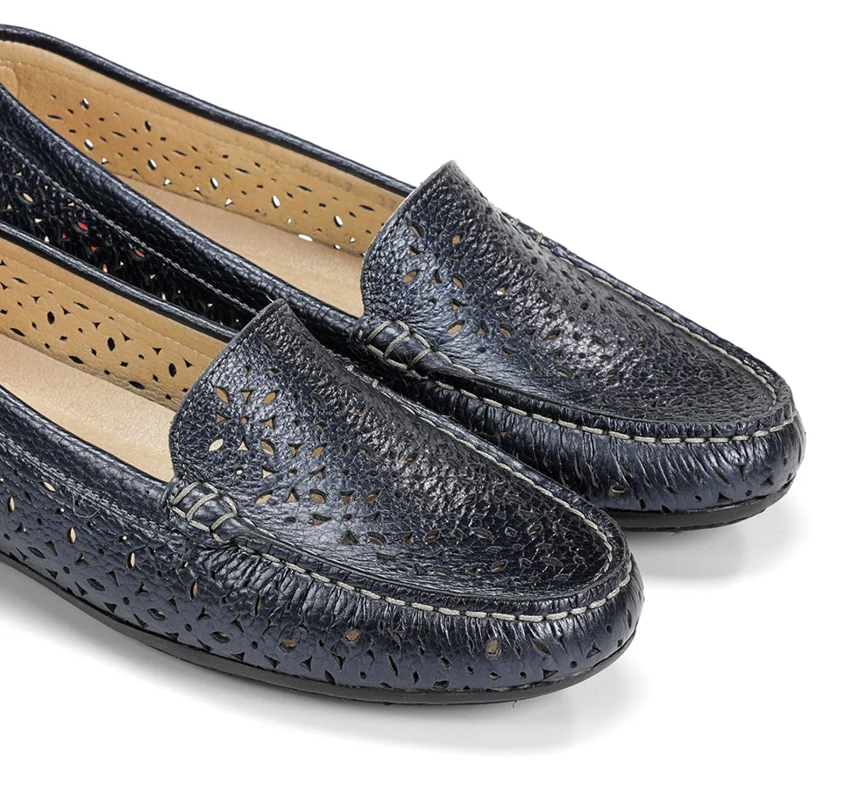 Fluchos Bruni F2157 mocassini donna blu pelle