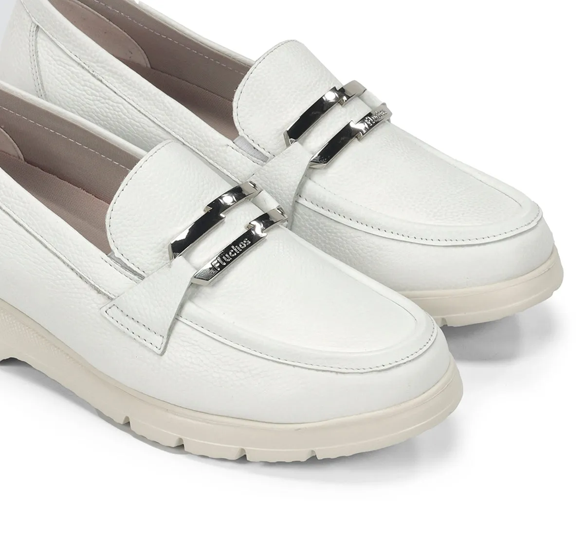 Fluchos Gladis F2201 mocassini donna bianco morbidi