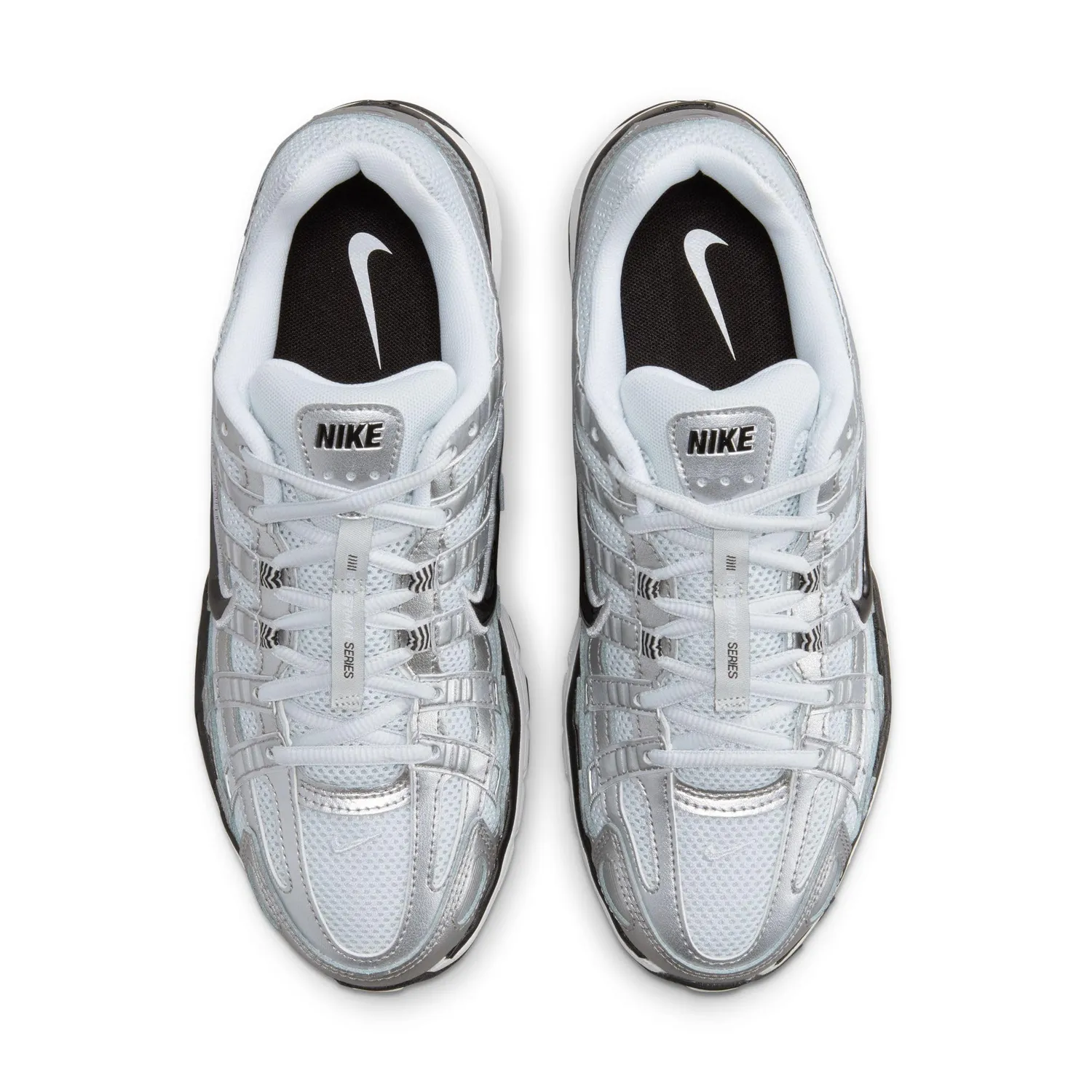 Nike P-6000 Sneaker Donna White Black Metallic Silver
