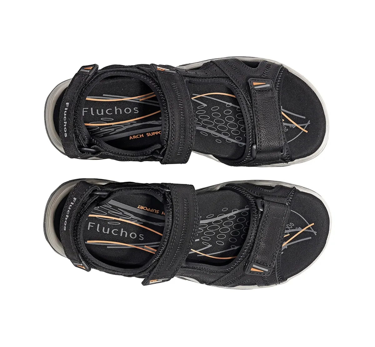 Fluchos Missouri F2410 sandalo uomo nero regolabile