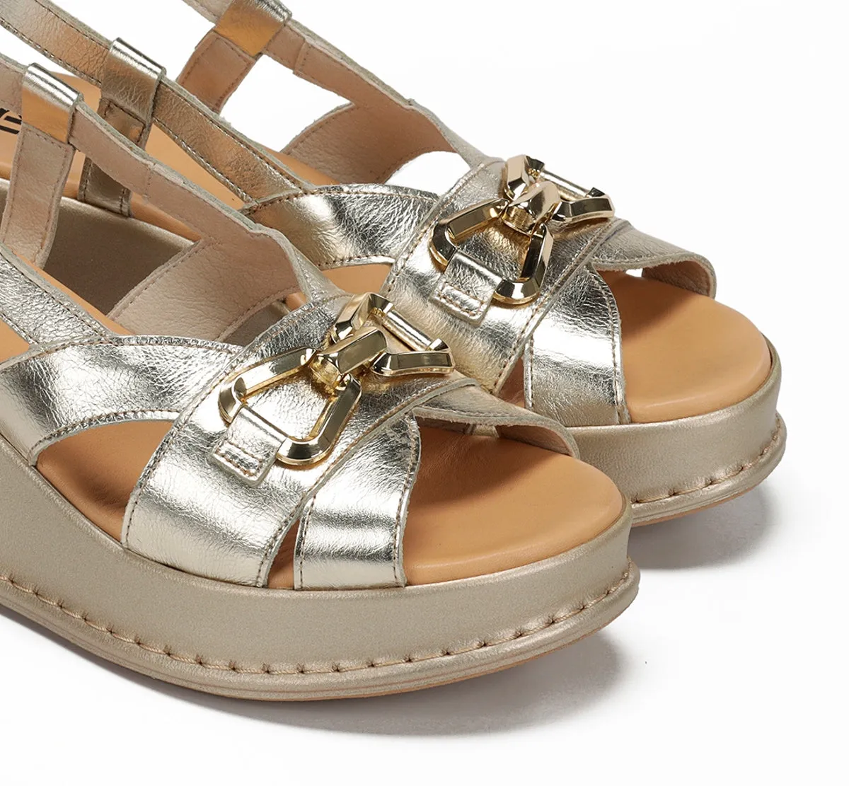 Fluchos Windy D9651 sandalo zeppa donna dorato