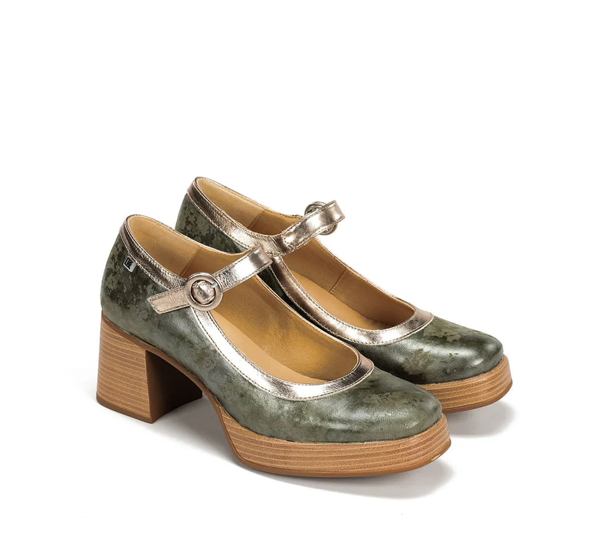Fluchos Cristel D9661 sandalo donna verde plateau
