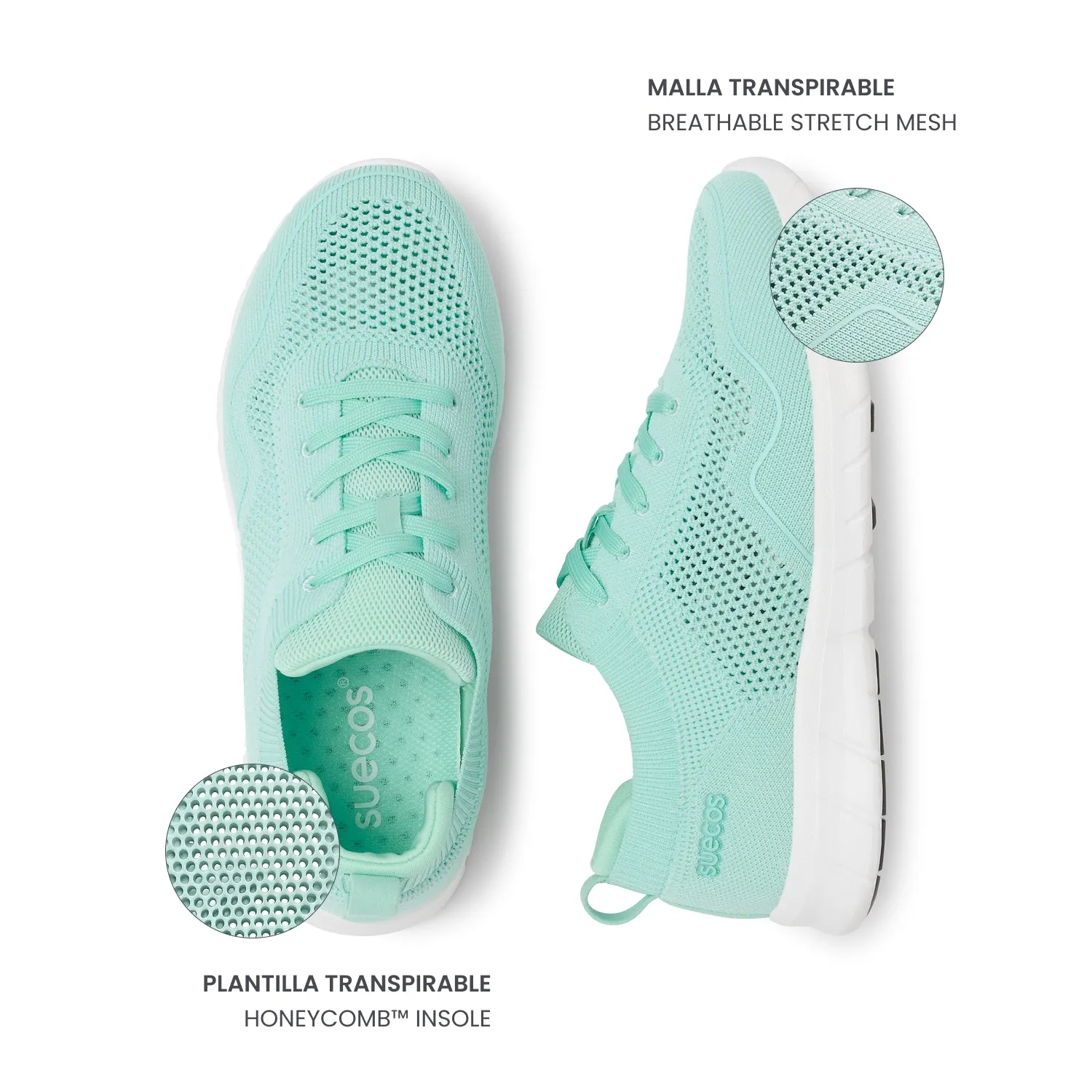 Suecos Läett scarpe lavoro verde menta traspiranti