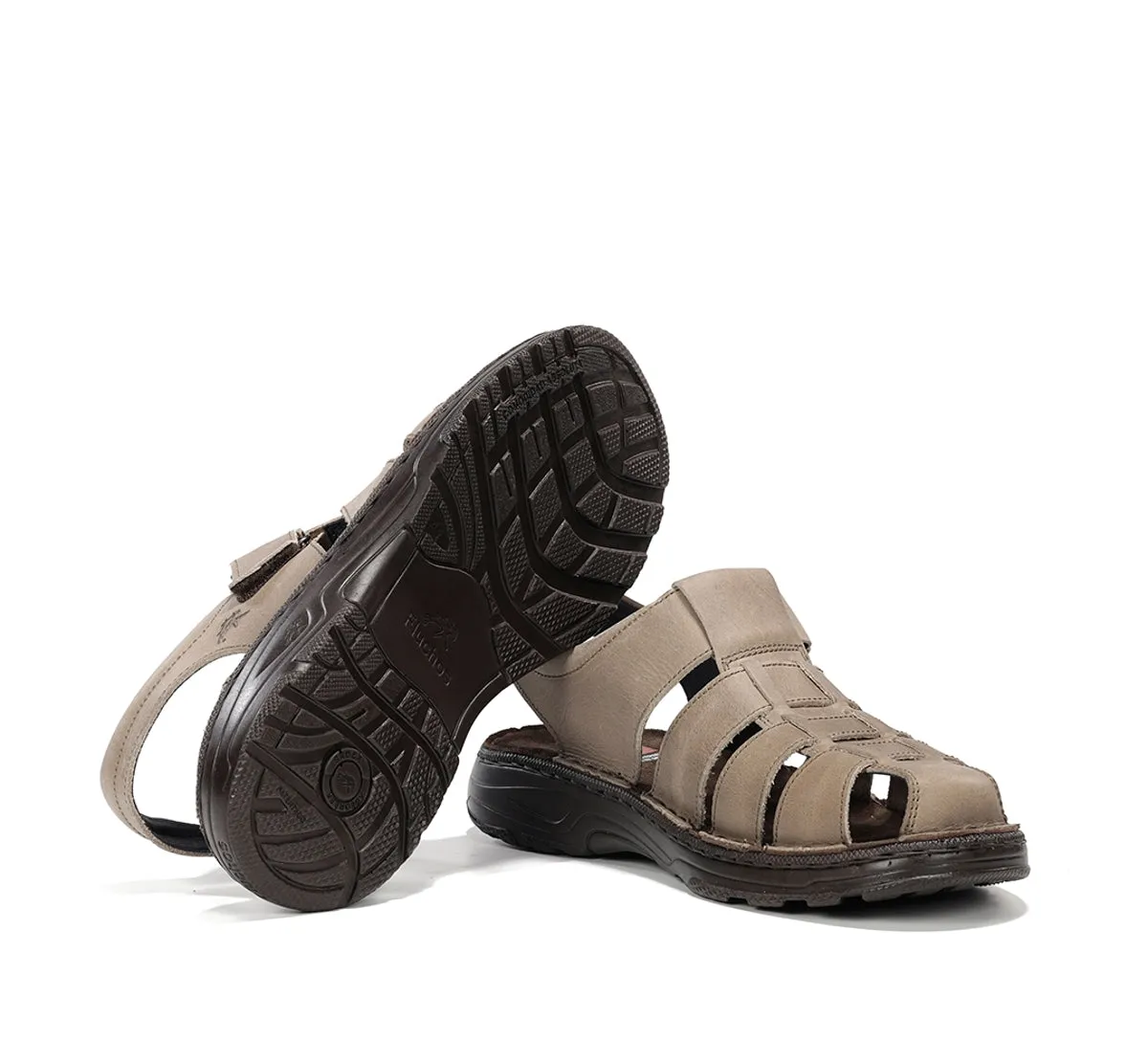 Fluchos Azores F2198 sandalo uomo taupe pianta larga