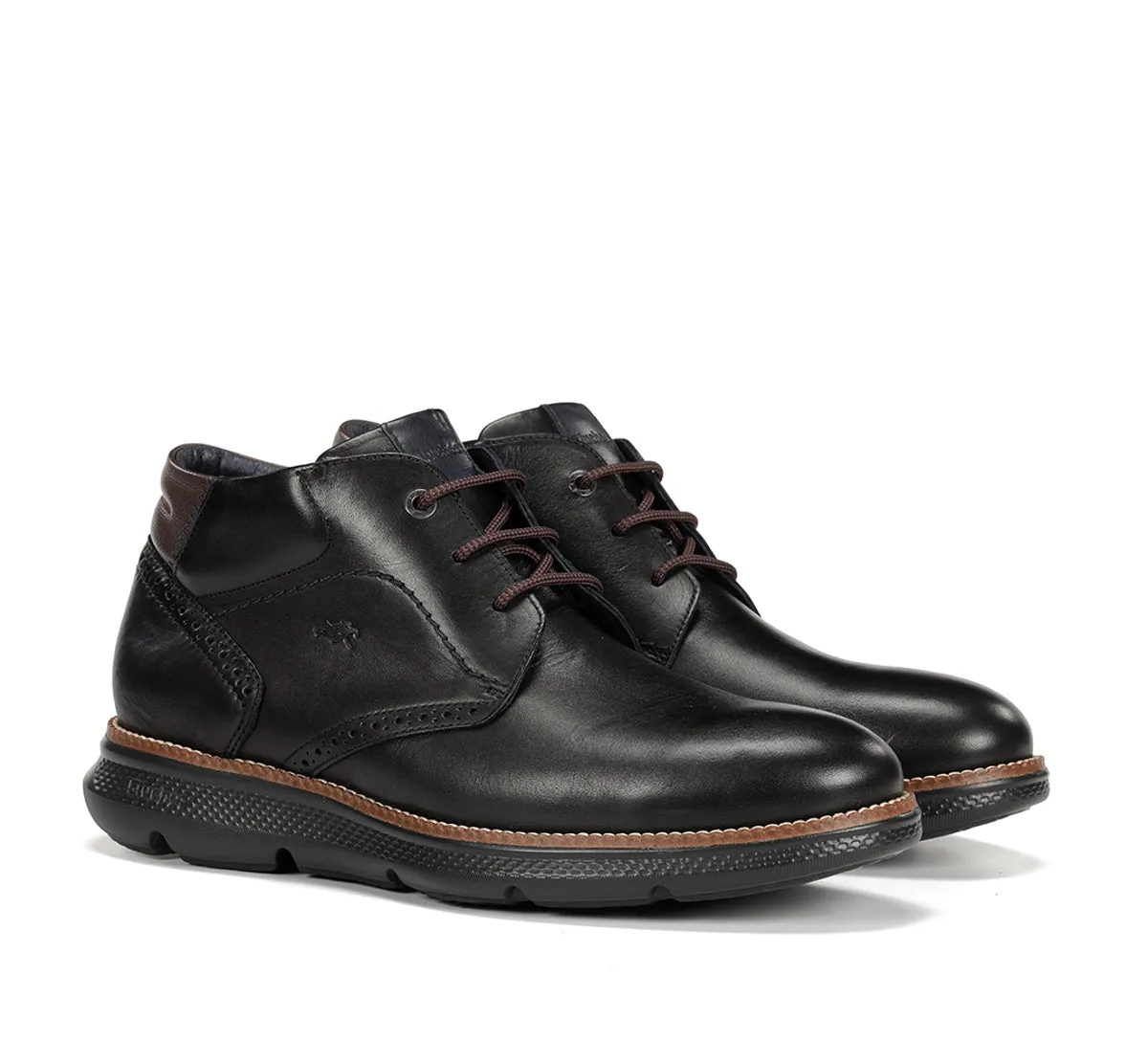 Fluchos William F1353 stivaletti uomo neri pelle
