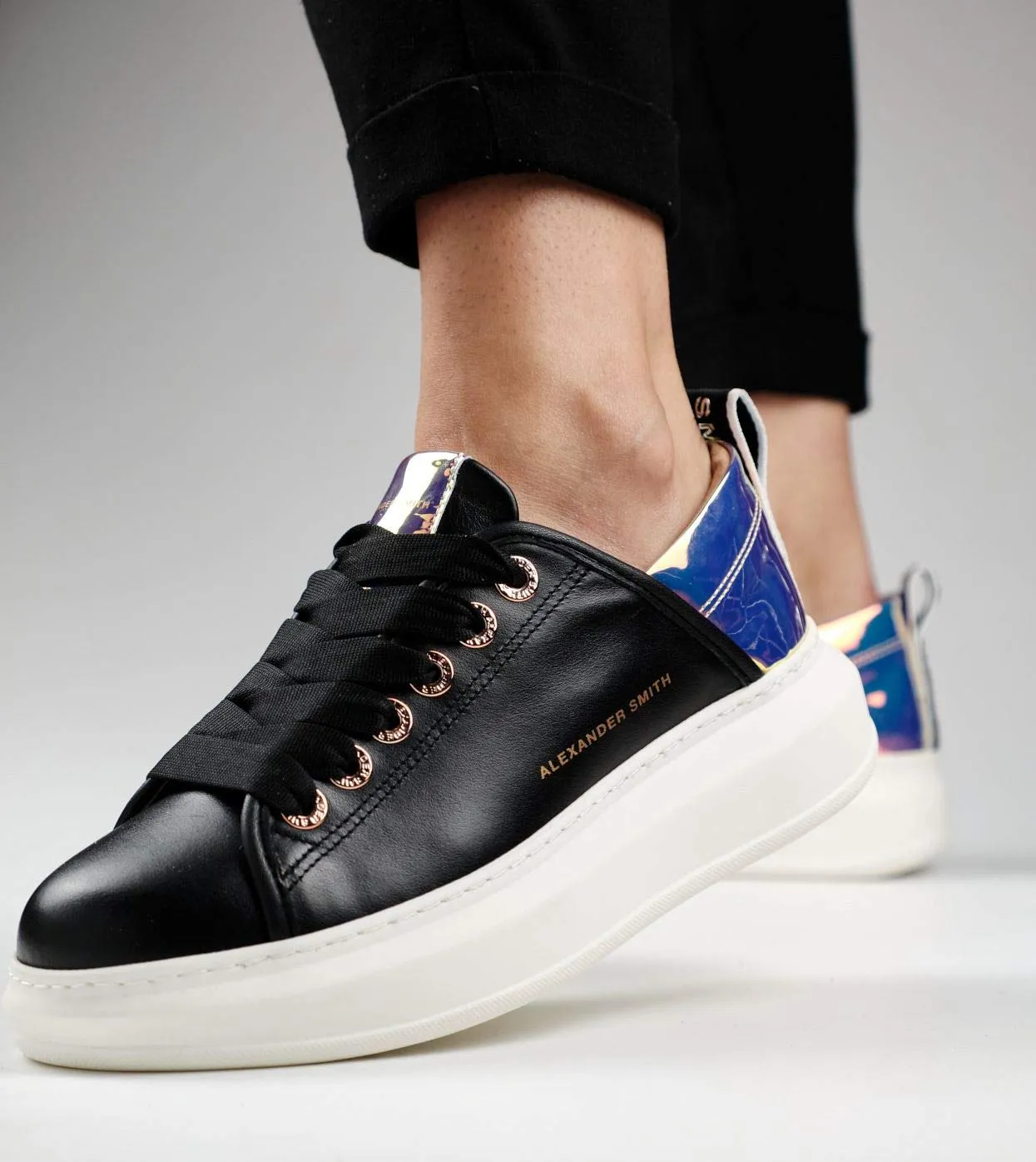 Alexander Smith Wembley sneakers donna rose pitonato