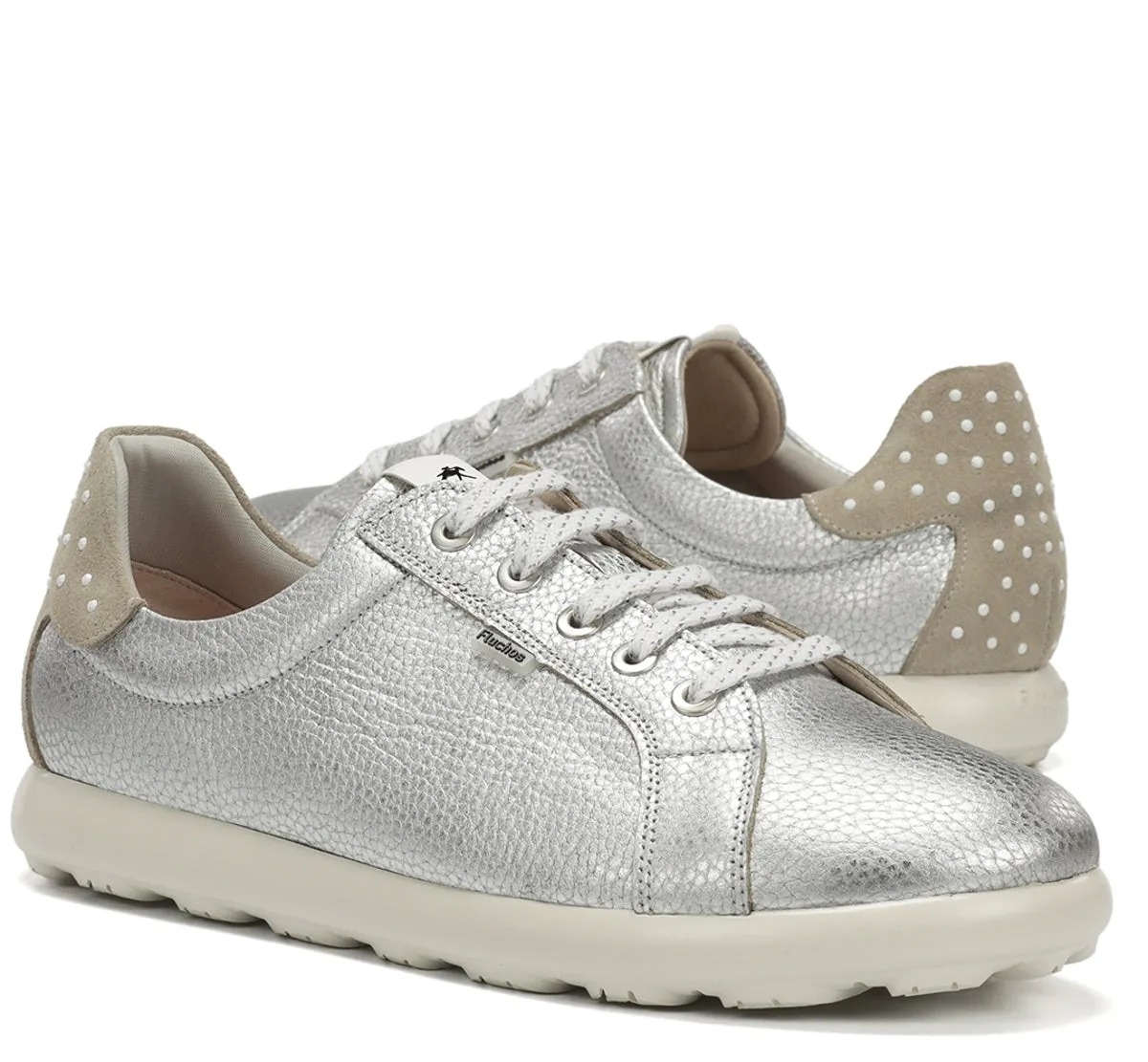 Fluchos Party F2439 sneaker donna argento pianta larga