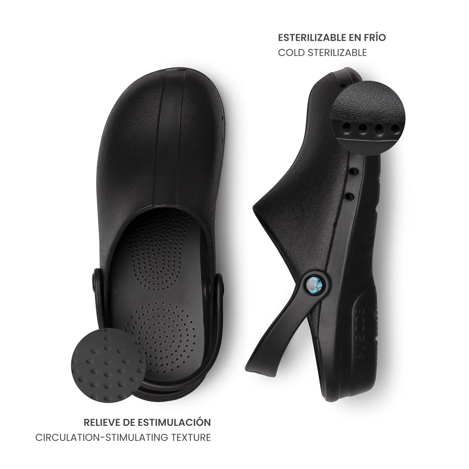 Suecos Oden+ zoccoli unisex neri antiscivolo
