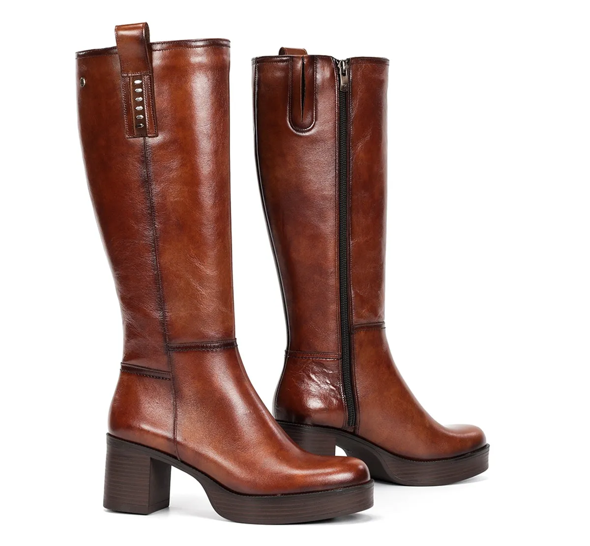 Fluchos Bowy D9592 stivaletto marrone tacco alto