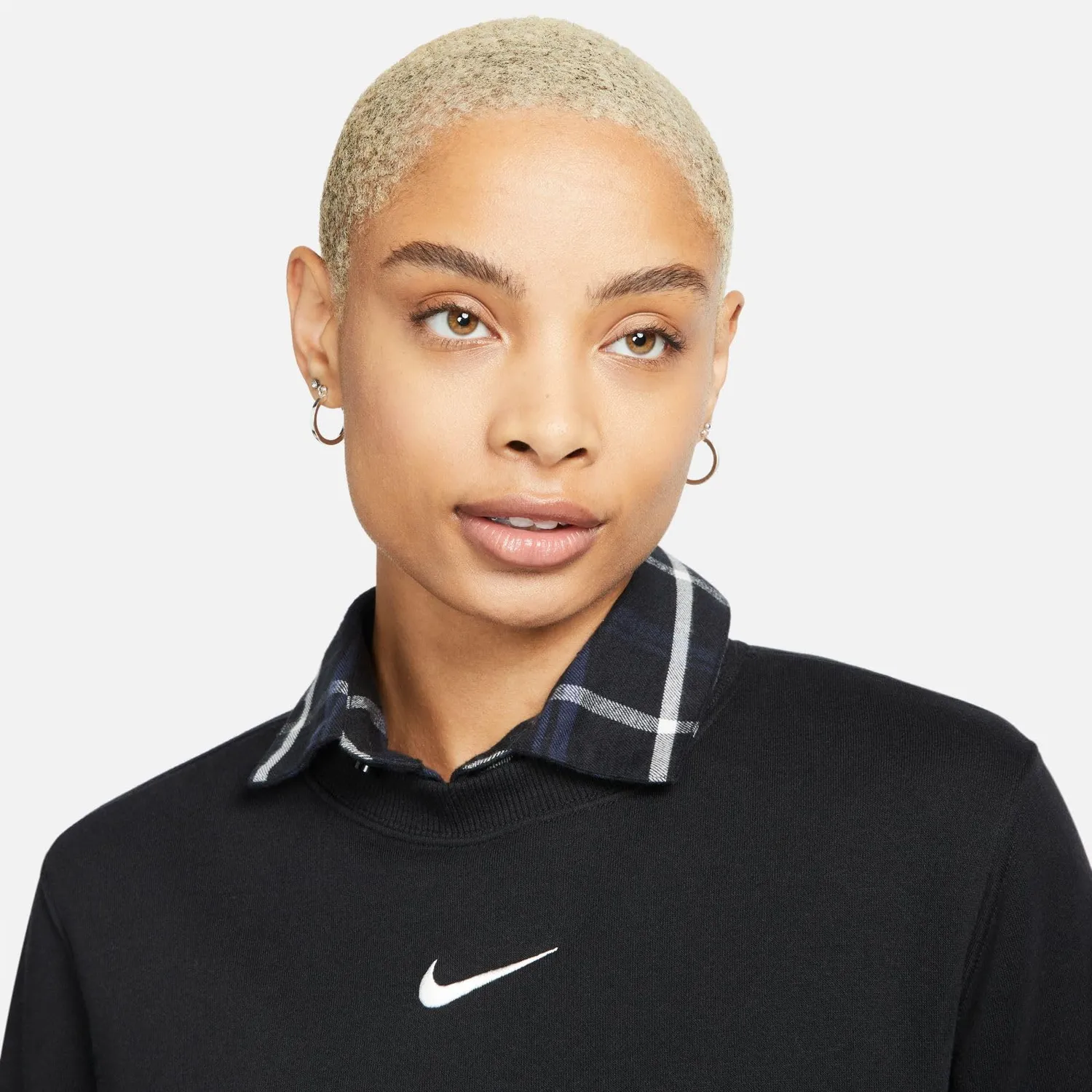 Nike Phoenix Fleece felpa donna XS nera girocollo