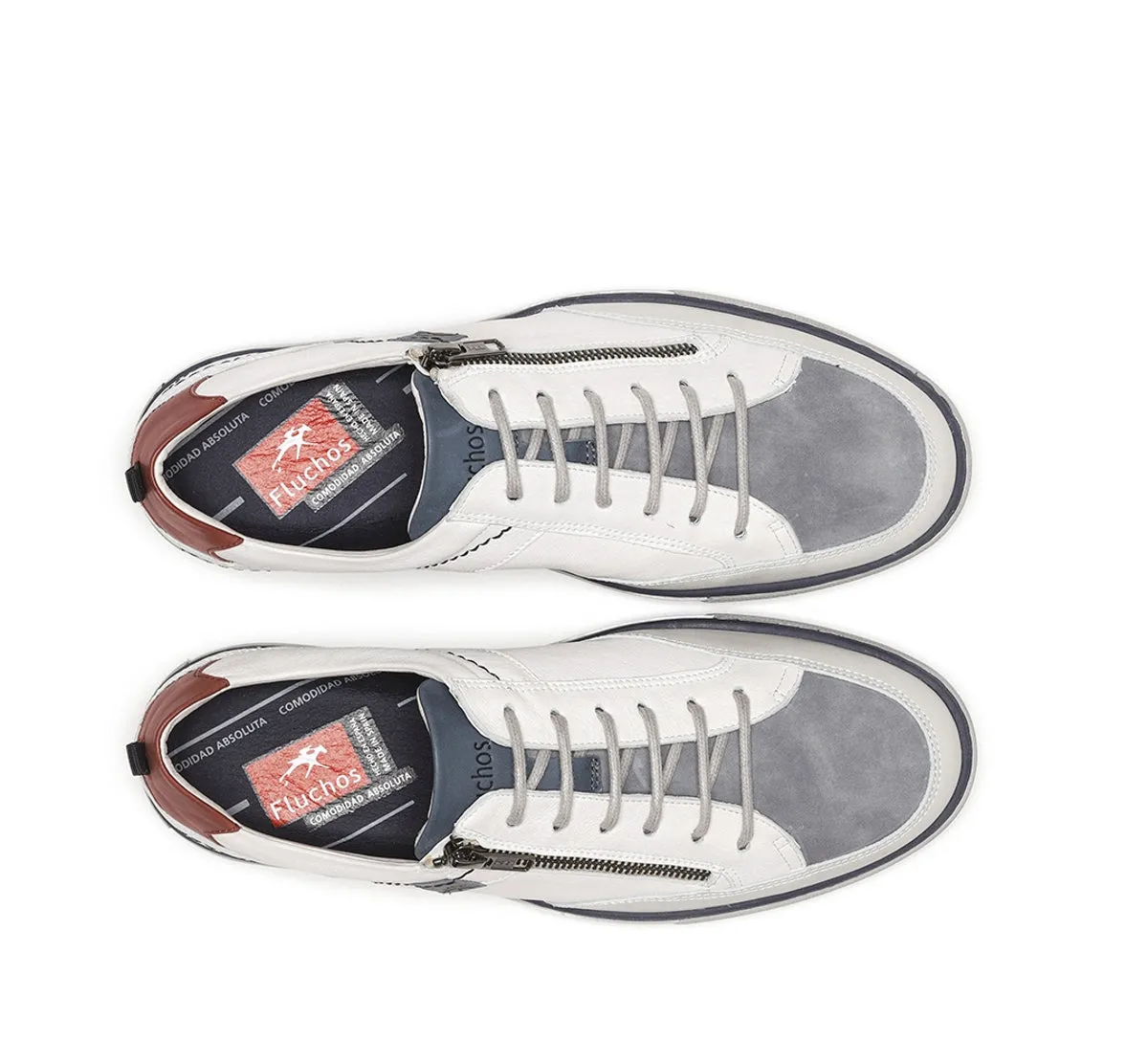 Fluchos Quebec 9376 scarpe uomo bianche sportive
