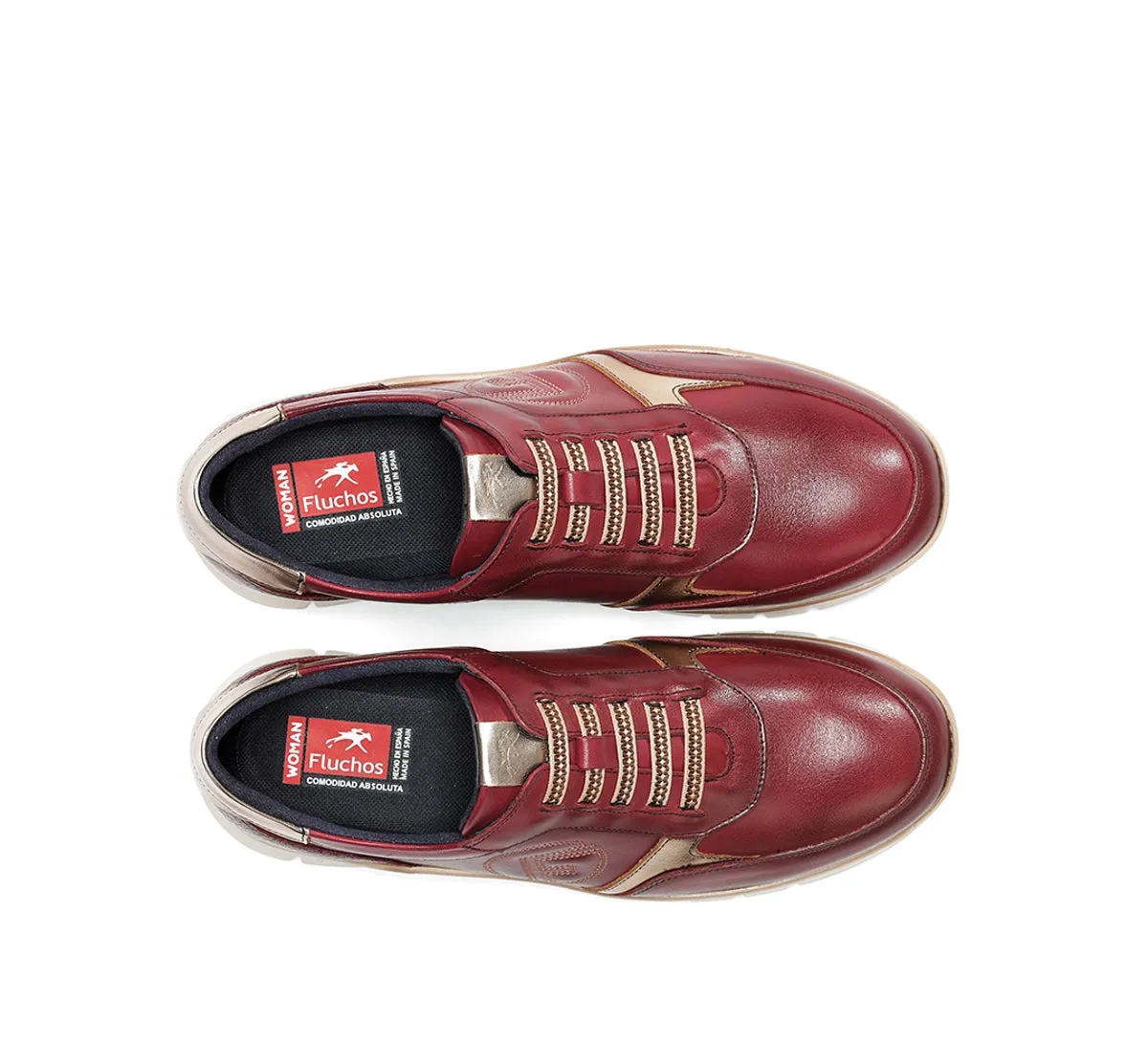 Fluchos Union F2074 Sneakers Donna Rosse Ampie