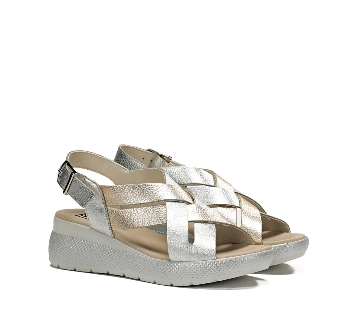 Fluchos Ever D9316 sandali donna argento cinturino