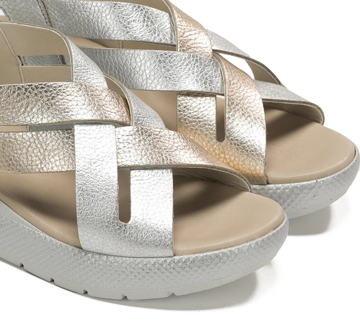 Fluchos Ever D9316 sandali donna argento cinturino