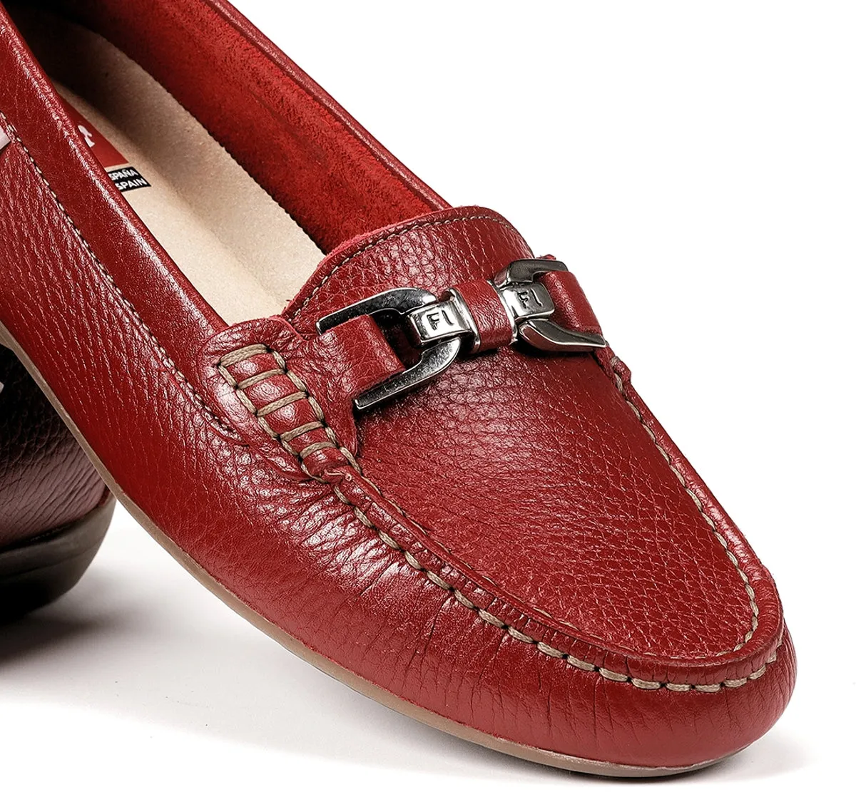 Fluchos Bruni F0804 Mocassini Donna Rossi Pelle