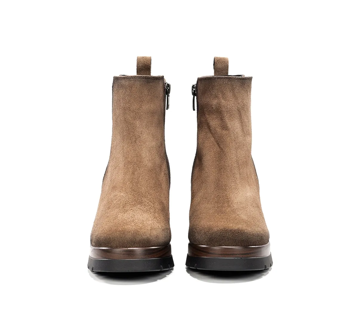 Fluchos Safe D9414 tronchetto taupe tacco legno