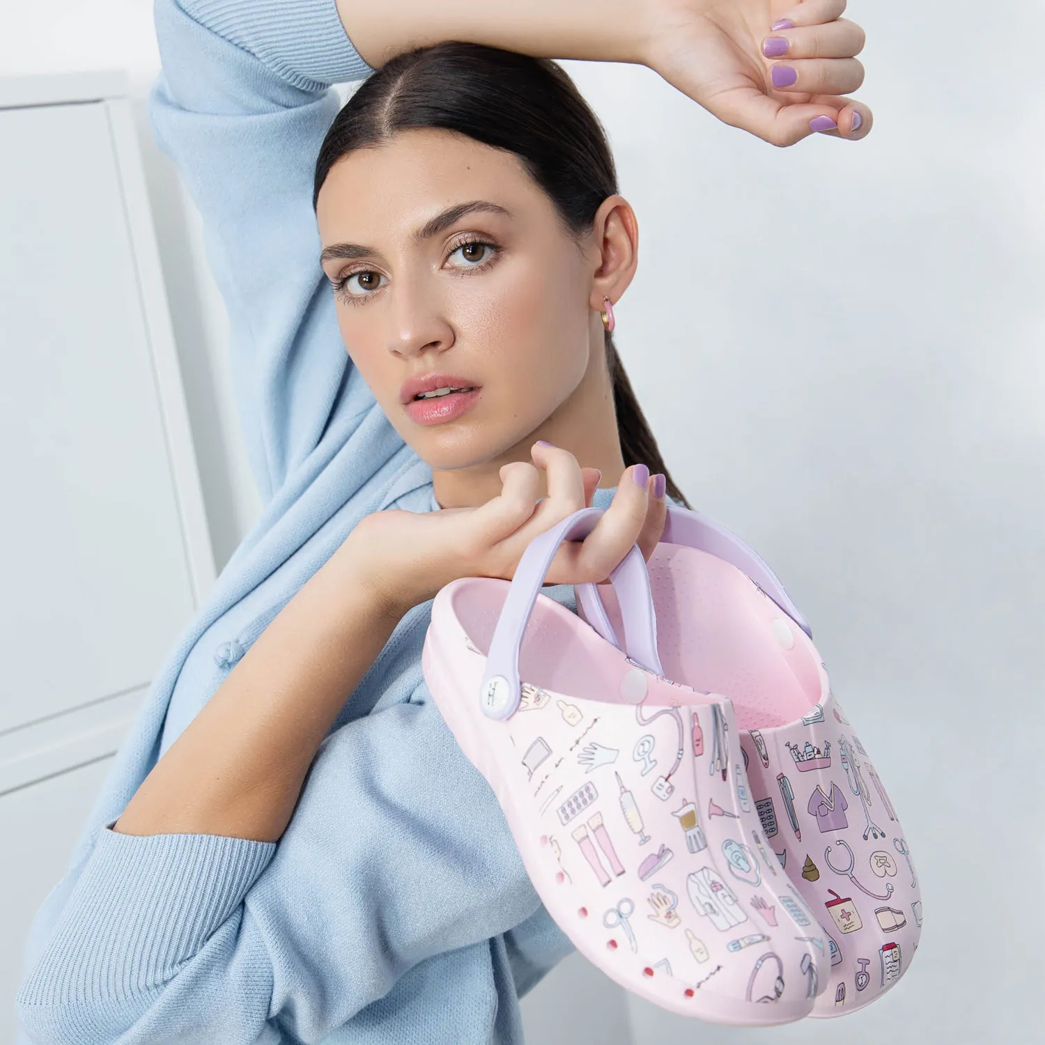 Suecos Oden+ zoccoli sanitari donna rosa fantasia