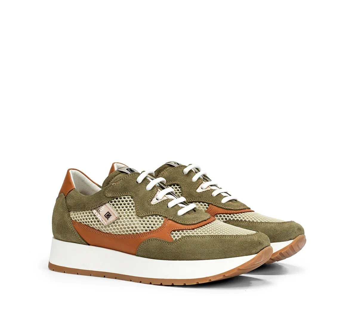 Fluchos Split D9473 sneakers donna verdi suola volume