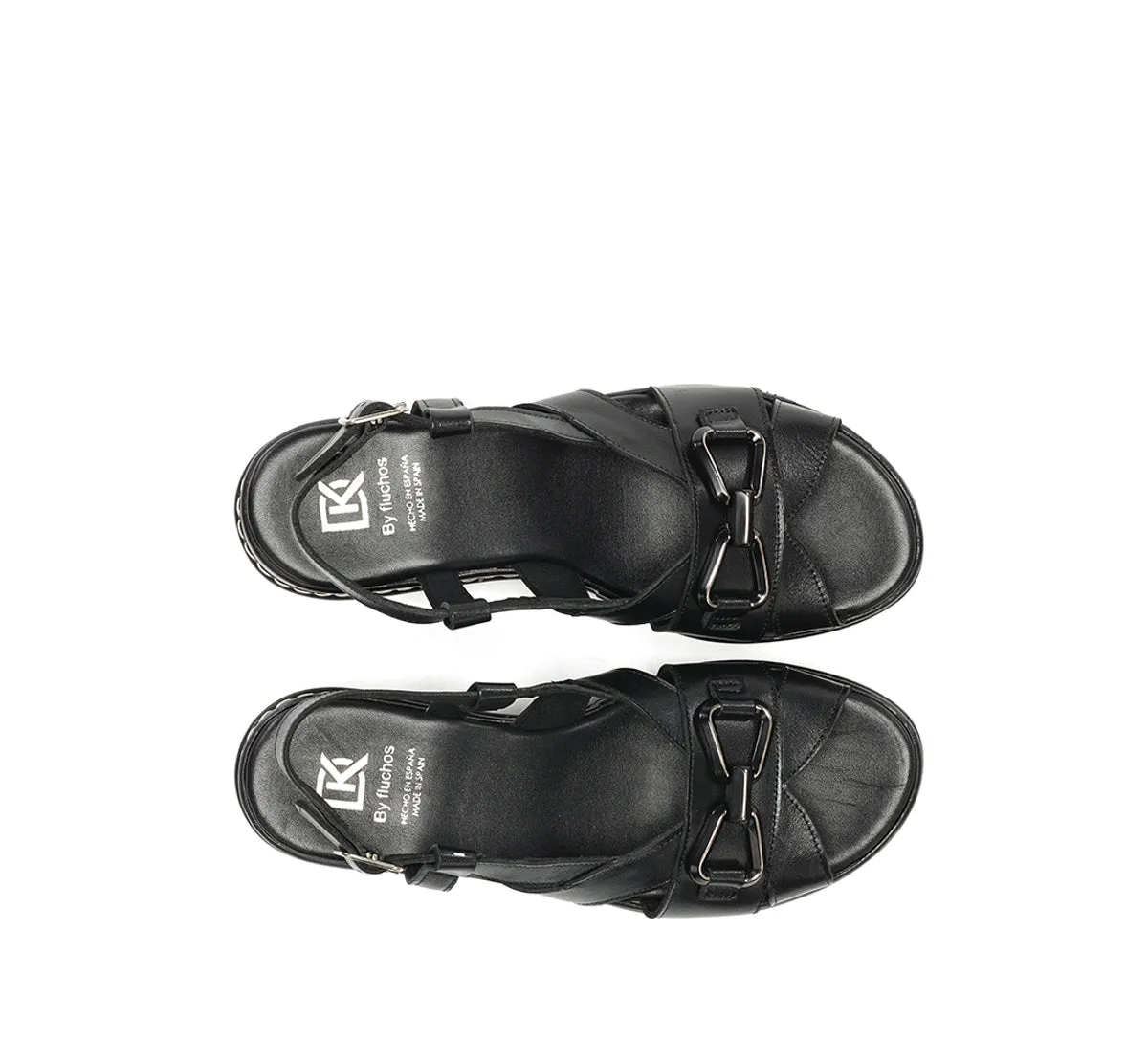 Dorking Windy D9651 sandali donna neri zeppa