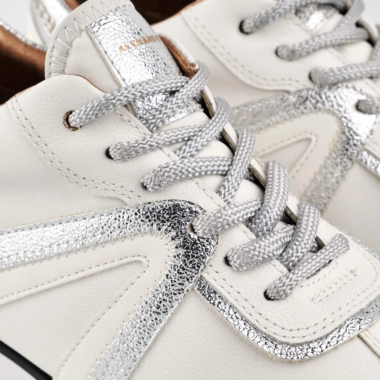 Alexander Smith Chelsea White Silver sneakers donna pelle plateau